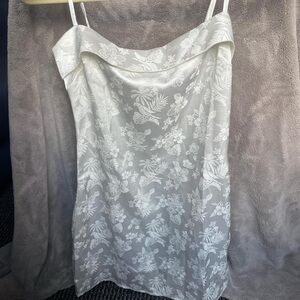 Satin silk white dress